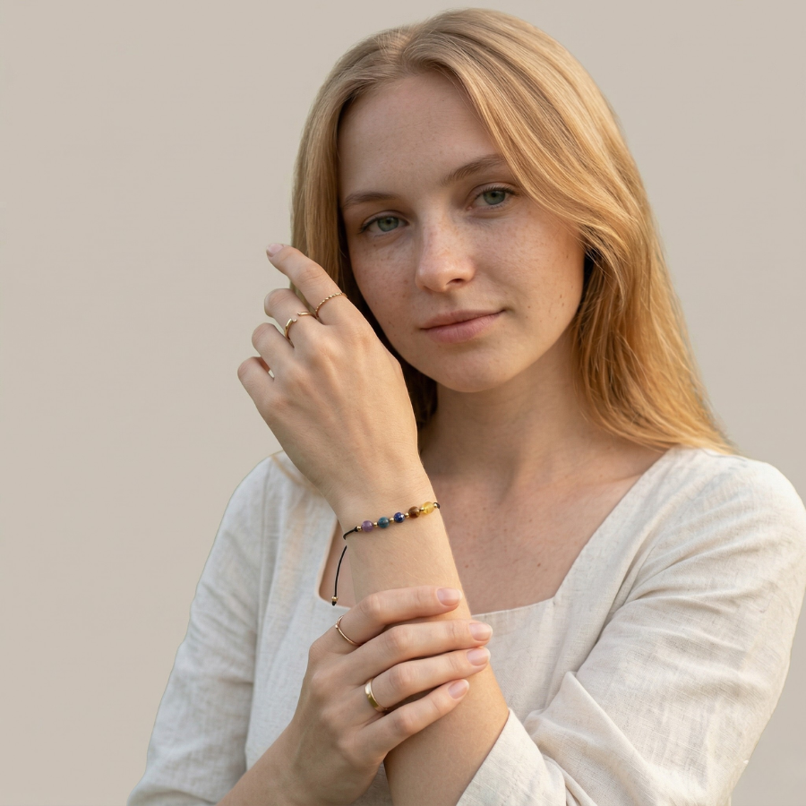 Bransoletka zodiak Panna „Harmonia i Mądrość” – autorska biżuteria z kamieni naturalnych Silverchoice