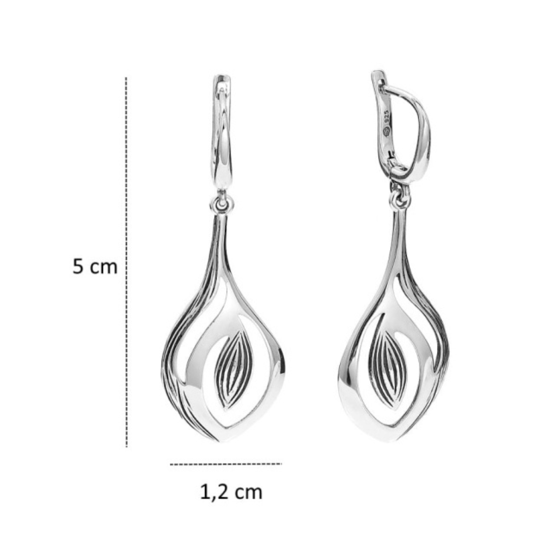 Srebrne kolczyki damskie oksydowane „Elegancja i Charakter” – biżuteria Silverchoice - obrazek 2